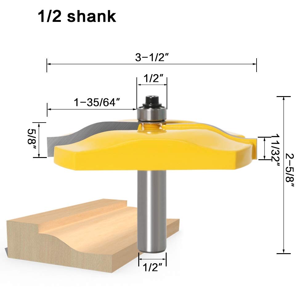 DBoyun 3PCS 1/2'' Shank Ogee Rail & Stile Router Bit Cove Raised Panel Tools Sets Kit Woodworking Chisel Cutter Tool Set: Industrial & Scientific