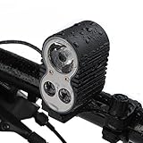 Bike Headlight, GVDV 1600 Lumens Bike Light with Rechargeable 10400 mAh Battery, 5 Lighting Modes, Can Charge Smartphone or GPS and Be Powered by Power Bank