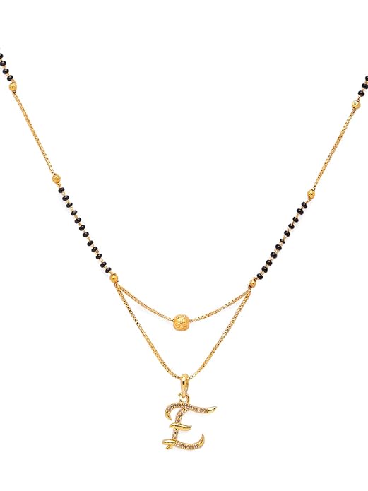 Buy Digital Dress Room Alphabet E Letter Mangalsutra Short Mangalsutra