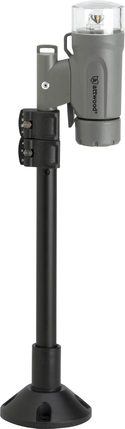 attwood 14192-7 Water-Resistant Deck Mount LED Navigation Light Kit, Marine Gray Finish