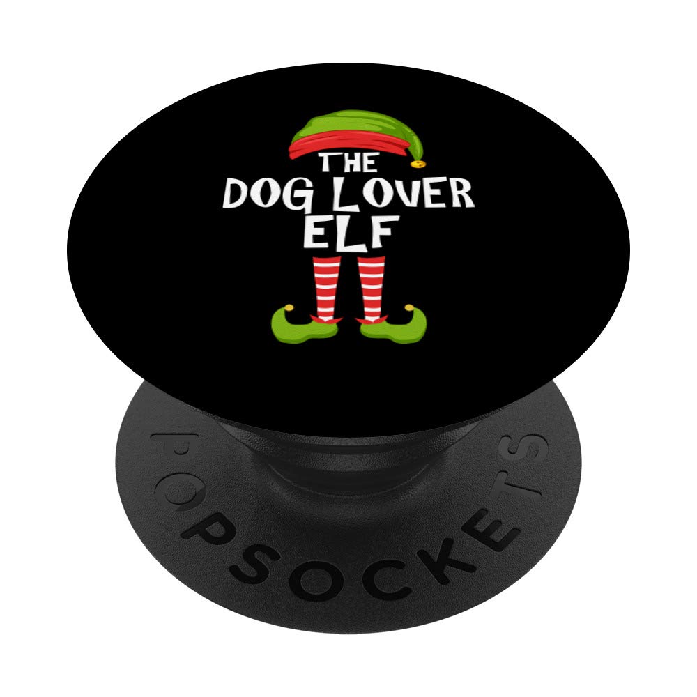 Dog Lover Elf Matching Family Christmas Party Pajama Group PopSockets PopGrip: Swappable Grip for Phones & Tablets