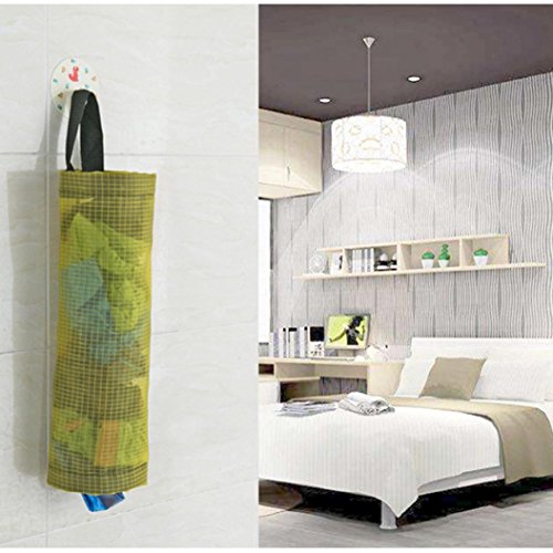 LtrottedJ Home Grocery Bag Holder Wall Mount Storage Dispenser Plastic Kitchen Organizer (Yellow)