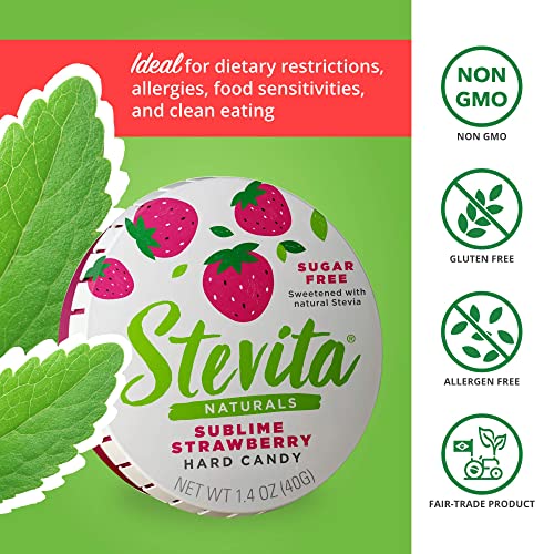 Stevita SteviaSweet, Sublime Strawberry 1.4 oz, Pack of 6 Sugar