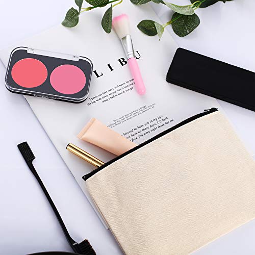 18 Pieces Canvas Makeup Bag Multipurpose Cosmetic Bag Travel Toiletry Pouch Pen Coin Bag Blank DIY Bag with Zipper for Women Girls (L) 4 18 Pieces Canvas Makeup Bag Multipurpose Cosmetic Bag Travel Toiletry Pouch Pen Coin Bag Blank DIY Bag with Zipper for Women Girls (L)