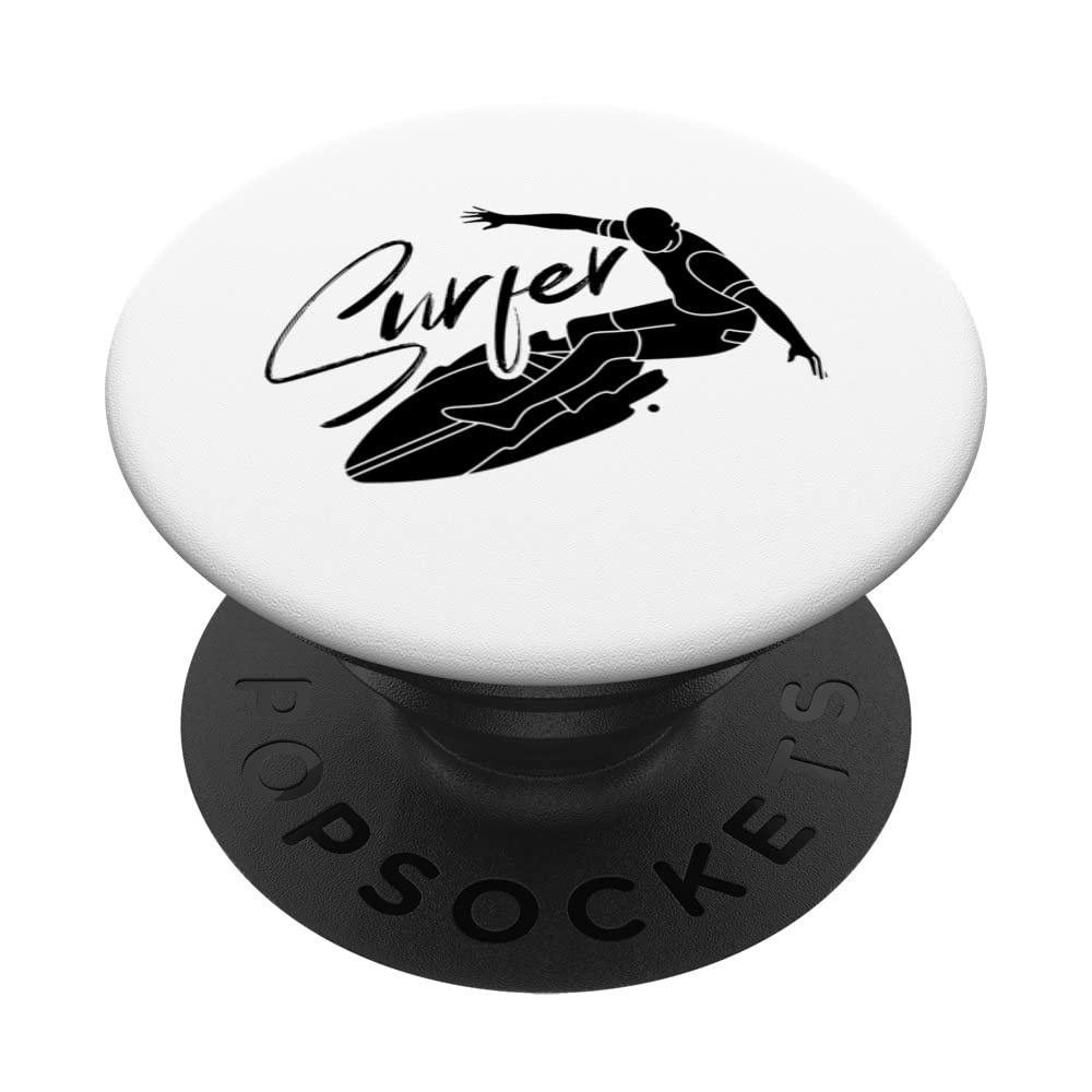 Surfer Waves Surfing Surfboard Surf PopSockets Swappable PopGrip