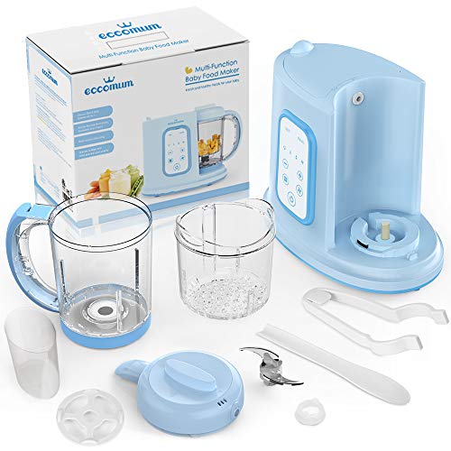 Baby Food Maker Eccomum Baby Food Processor Multi-Function Cooker and Blender to Steam and Puree Baby Food Warmer Mills Machine- 20 Oz Tritan Stirring Cup, Touch Control Panel, Auto Shut-Off