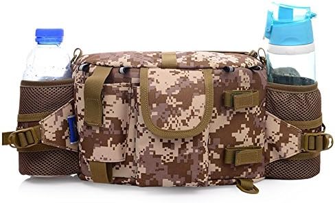 Utility Tactical Waist Pack Deployment Bag Pouch Military Camping Hiking Bag Water Bottle Holder Military Waist Bag (bottle is not included), Outdoor Bag (Desert Camouflage)