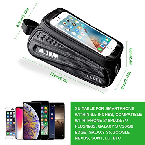 image for ANSOPO-US Bicycle Top Tube Frame Bag Rain Resistant Bike Frame Bag and