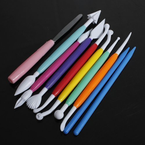 Soothiing Cake Fondant gumpaste Decorating Modeling Tools Set (10pcs Muticolor)