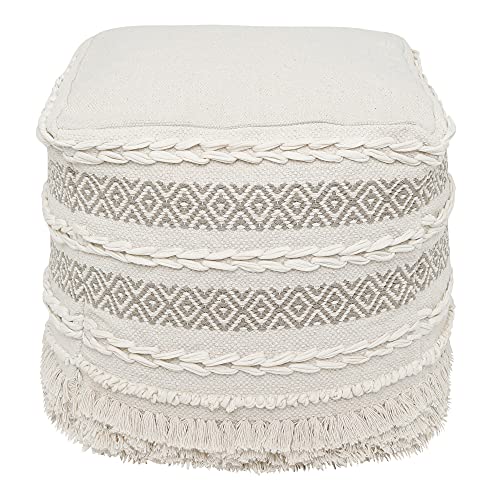 REDEARTH UNSTUFFED Pouf Ottoman Cover Textured Storage Cube Bean Bag