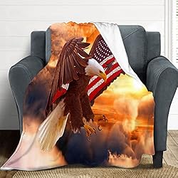 Bald Eagle Blanket American Flag Eagle Decor Throw