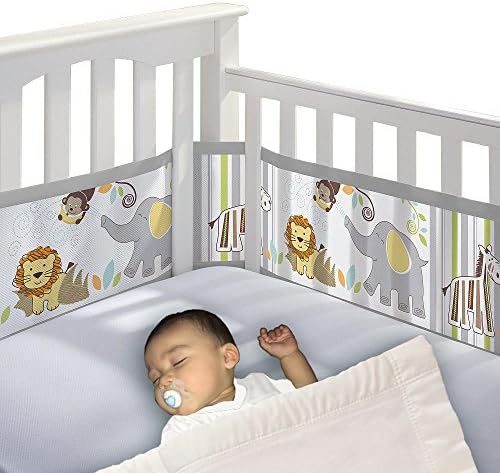 Ele Toys Baby Mesh Crib Liner โ Maximize Air Flow & Minimize Stuck Arms & Legs โ Easy Installation โ Instructions on Tag - Fits Most Crib Sizes (Jungle)