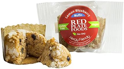 Red Plate Foods Gluten Free, Nut Free, Vegan Blueberry Lemon Muffins - 6 Individual Muffins 4 oz each