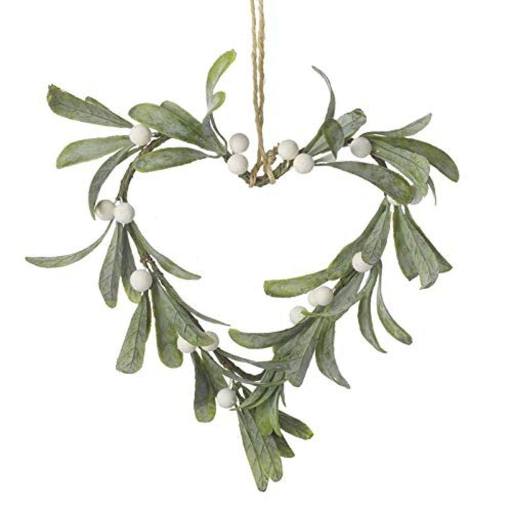 Hanging Mistletoe Heart Christmas Decoration