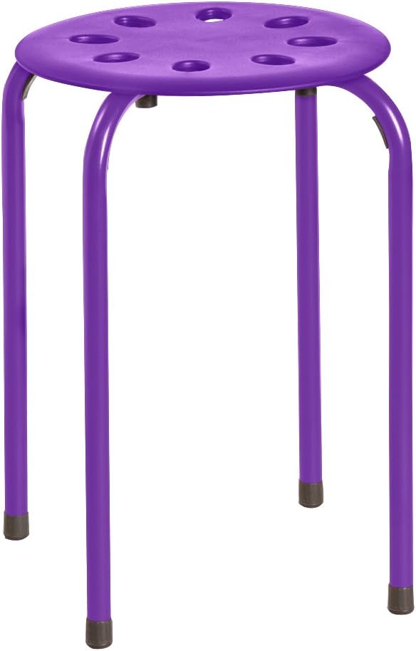 Norwood Commercial Furniture - NOR-1101AC-SO - Assorted Color Stacking Stools - Stackable Stools for Kids and Adults - Flexible Seating for Home, Office, Classrooms - Plastic/Metal 17.75" (Pack of 5): Kitchen & Dining