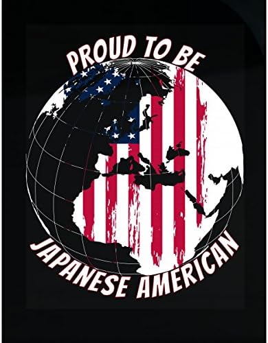 Proud To Be Japanese American World Map With American Flag - Sticker