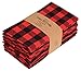 Urban Villa Cotton Dinner Napkins Set of 12, 20x20 Inche Soft Premium Cotton Napkins, Hotel Quality Highly Absorbent, Reusable & Washable Mitered Corner Table DinnerNapkins - (Red/Black, Checks)