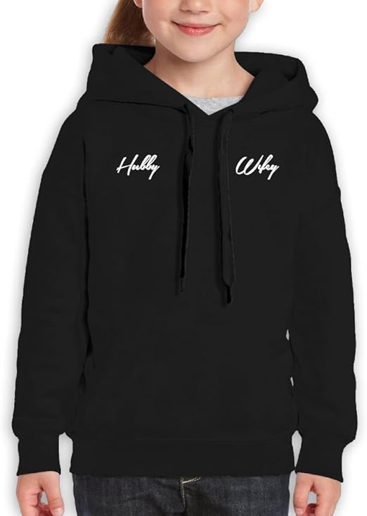 Amazon.com: Dewfewger Big Kid Hubby and Wifey Comfortable Shirt Pullover Hood X-Large: Clothing