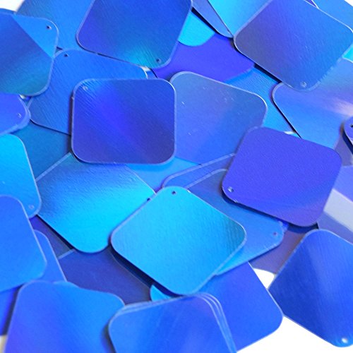 Sequin Blue Lazersheen Square Diamond 1.5 inch Couture Loose Paillettes. Made in USA.