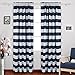 Deconovo Navy Blue Striped Room Darkening Curtains Rod Pocket Nautical Navy and Greyish White Striped Curtains for Kids Room 52W X 84L Navy Blue 2 Panels