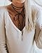 Doubnine Boho Feather Choker Wrap Necklace 2pcs Versatility Vegan Suede Y Lariat Gothic Black Brown Bronze Accessories for Women