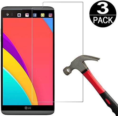 [3 Pack] LG V20 / V10 Screen Protector Tempered Glass,Coolpow [9H Hardness][Ultra Clear][Anti Scratch][Bubble Free] HD Clear Tempered Glass Screen Protector Film for LG V20 LG V10
