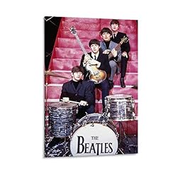Grupo De Los Beatles Poster décoratif sur toile pour salon, chambre à coucher 30 x 45 cm - Les Beatles, Paul McCartney, John Lennon, RIngo Starr, George Harrison