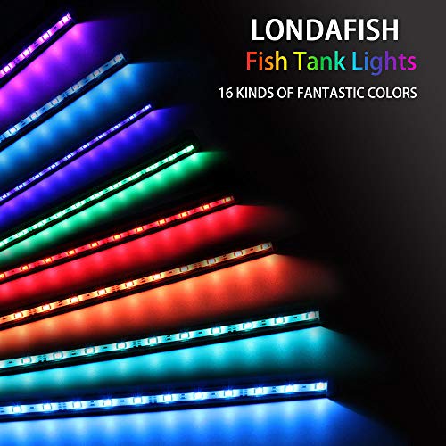 LONDAFISH Aquarium Air Bubble Lights LED Fish Tank Light Lighting Remote Control 3.8W/5.8W 16 Colors (5.8W/27 Lights)