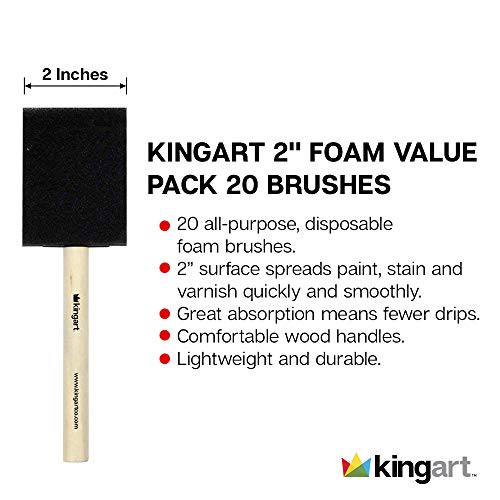KingArt Foam Paint Brush Set, 2 Inch Pricepulse