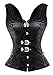 Kimring Women's Gothic Steampunk Jacquard Overbust Corset Vest with Buckles