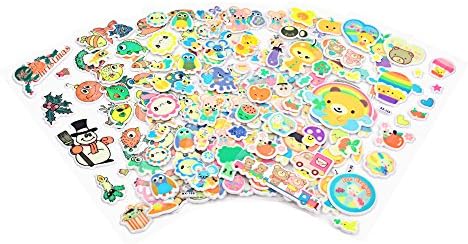 DaGou Luminous Puffy Stickers ,No Repeat Sheets Puffy Sticker Mega Variety, 185+ 3D Puffy Stickers For Kids, Toddlers &amp; Teachers, Including Fruit, cartoon, animals, Christmas .....
