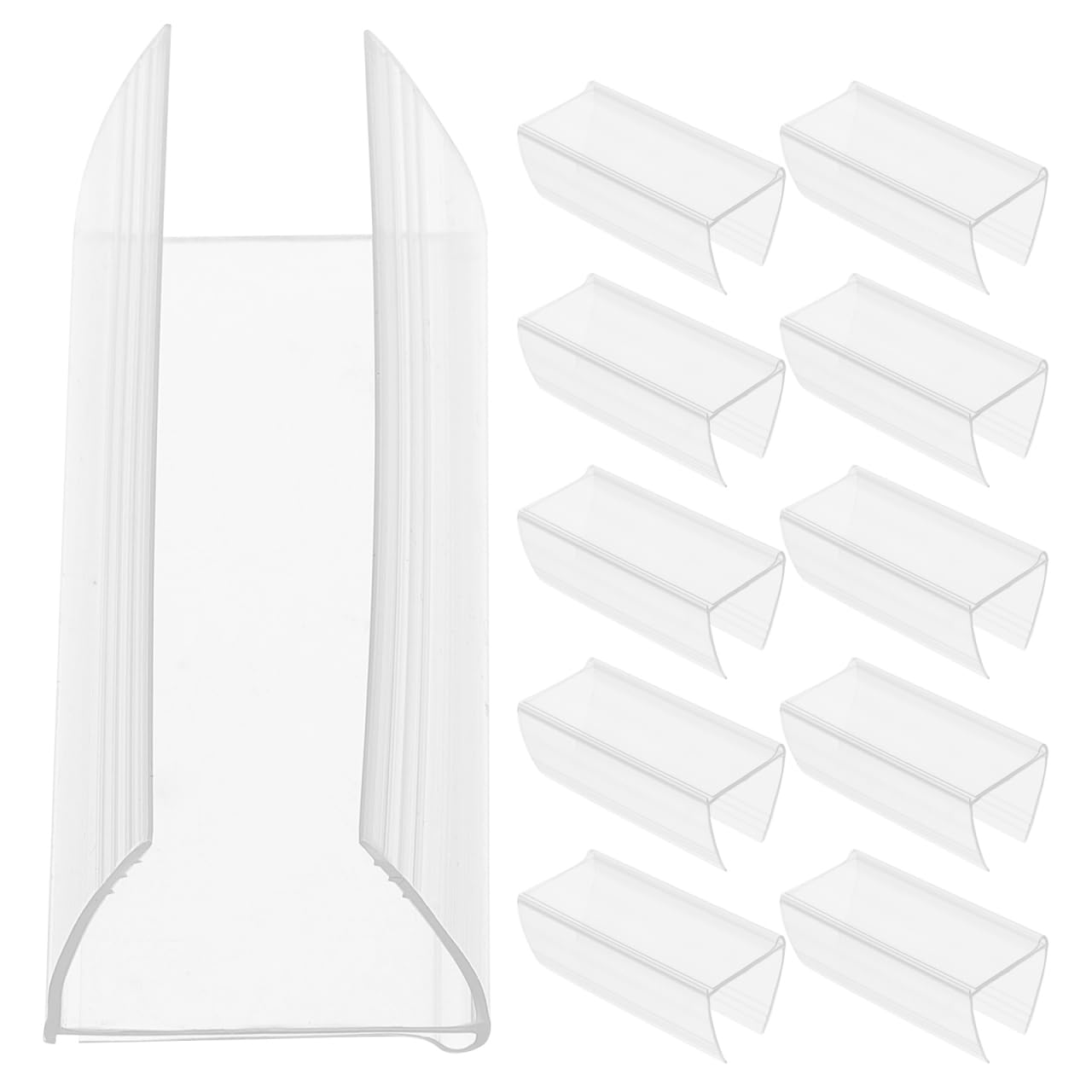 iplusmile 30pcs Clear Plastic Label Holders for Wire Shelves, Tag Display Clips for Supermarket, Home, Office, and Storage Organization