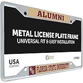 Desert Cactus Florida State University Car Accessories FSU Seminoles Metal License Plate Frame for Front or Rear of Car (Alumni FSU - Gold)