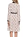 ACEVOG Women's Casual Floral Print Long Sleeve Fit and Flare Swing Dress with Belt