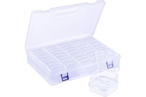 30 Grids Bead Organizer Box,Small Plastic Craft Storage Organizer and Storage Cases Mini Clear Boxes, Rectangular Containers 