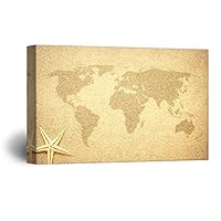 Canvas Wall Art World Map Canvas Prints Home Artwork Decoration for Living Room,Bedroom - 12x18 inches