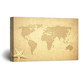 Canvas Wall Art World Map Canvas Prints Home Artwork Decoration for Living Room,Bedroom - 12x18 inches
