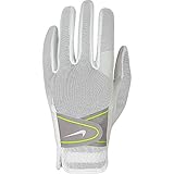 Nike GG0473 107 Women's Summerlite Golf Gloves, Small, White/Cool Grey/Volt