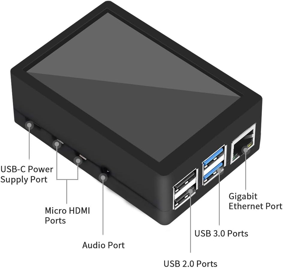 owootecc 3.5 inch Touch Screen with Case for Raspberry Pi 5/4B, with Fan and Heatsinks - Image 5