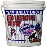Big League Chew - Original Bubble Gum Flavor + 80pcs Individually Wrapped Gumballs + Baseball Dugout Team Rally Bucket + Perfect for Games, Concession Stands, Picnics and Parties
