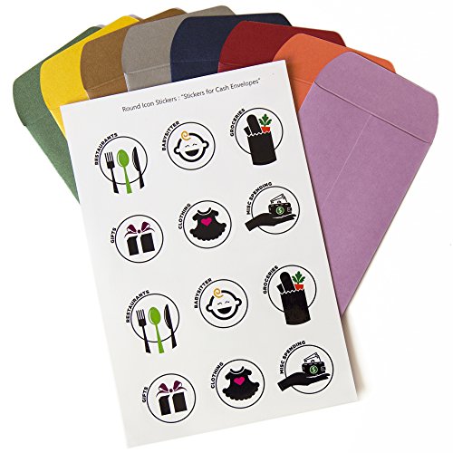 Cash Budgeting Money Envelope System Set of 8 7 Cash ENVELOPES w/Sticker Pack. Perfect for
