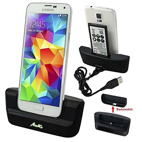 Galaxy S5 Charger - Battery Charging Station, AnoKe USB 3.0 Desktop Charging Docking Station Cradle Pad - Support Charging Spare Battery for Samsung Galaxy S5 Mobile Cell Phone Charger Dock