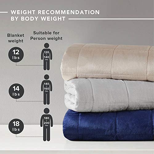 Comfort Spaces Reversible Weighted Blanket AdultGlass Beads Filling