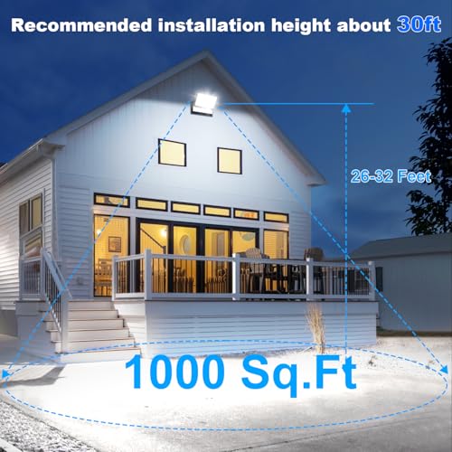 ledmo 150W Outdoor LED Spotlight 17000 lm, 360°, Cool White 6000K, IP65 | 17000 lm cool white 6000 K light for large areas; 360° panel and black aluminium body, ideal for garage and workshop