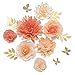 Ling's Moment Paper Flower Decorations(14''-6'' Assorted), Handcrafted 3D Large Crepe Paper Dahlia Rose Peony Set of 7 for Wall Nursery Wedding Backrop Bridal Shower Centerpiece Monogram(Coral Ombre)