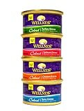 Wellness Cubed Grain-Free Wet Cat Food Variety Pack - 4 Flavors (Salmon, Tuna, Turkey, and Chicken) - 12 (3 Ounce) Cans - 3 of Each Flavor