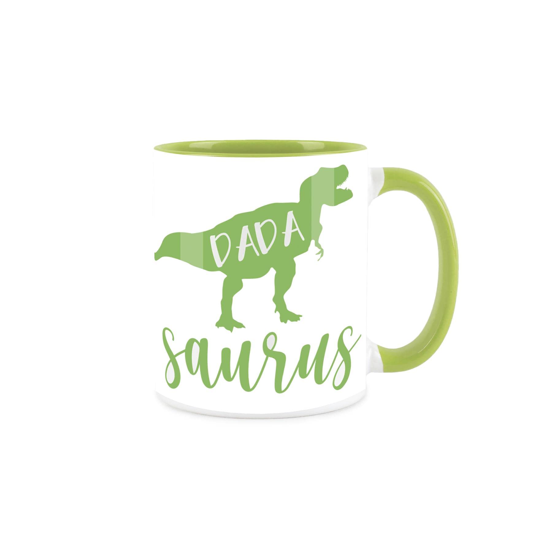 Purely Home Fathers Day Mug - Dad-asaurus Light Green - Coffee Tea Present for Fathers Day Gift