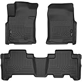 Husky Liners Weatherbeater Floor Mats | Fits 2010-2012 Toyota 4Runner, 2010-2013 Lexus GX460 | Front & 2nd Row, 3-pc Black - 98571