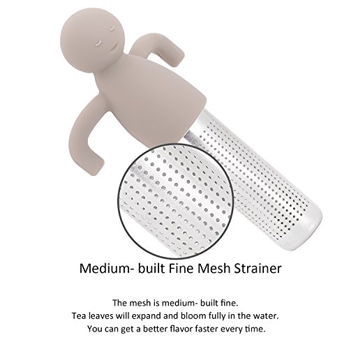 Tea Infuser,Artsdome Stainless Steel Tea Strainer with Smiling Face Zombie Silicone Handle for Tea Lover (1)