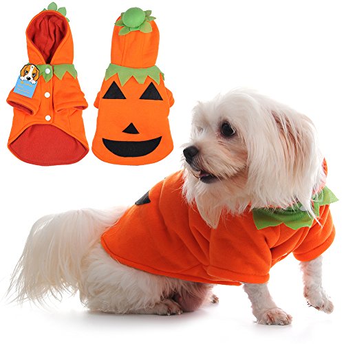 Awtang Pet Dog Cat Clothes Halloween Pumpkin Apparel Costume
